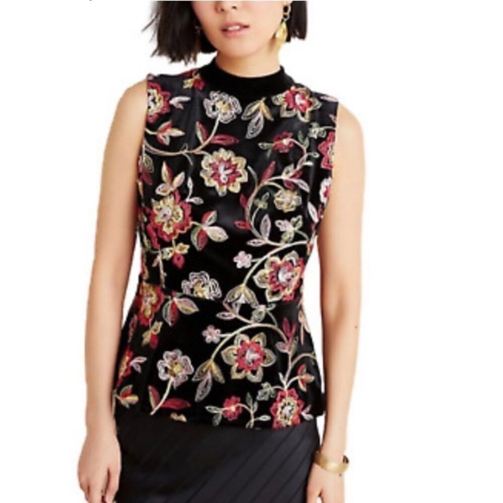 Anthropologie Eva Franco Sutton Velvet Top size S